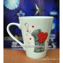 Loving cerâmica café Canecas impressas urso com romance rosa